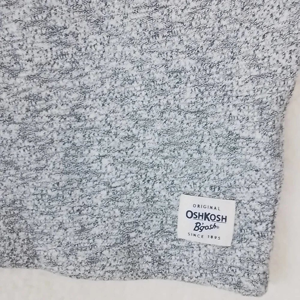 OshKosh Long Sleeve Knit Tee‎ T-Shirt Size 4 in Heathered Gray w/ Red